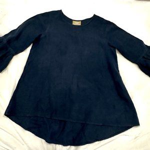 Dark Navy Linen Top
